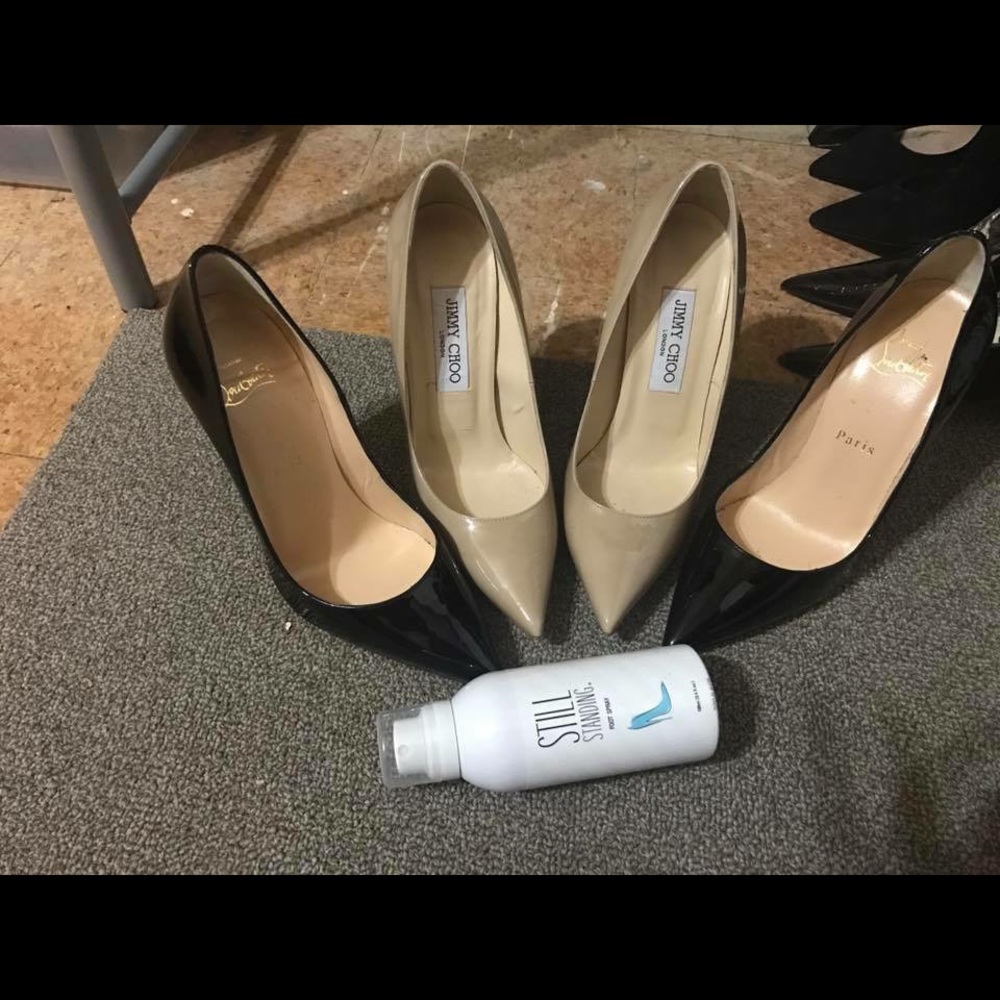 One pair of Jimmy Choos and one pair of Louboutins